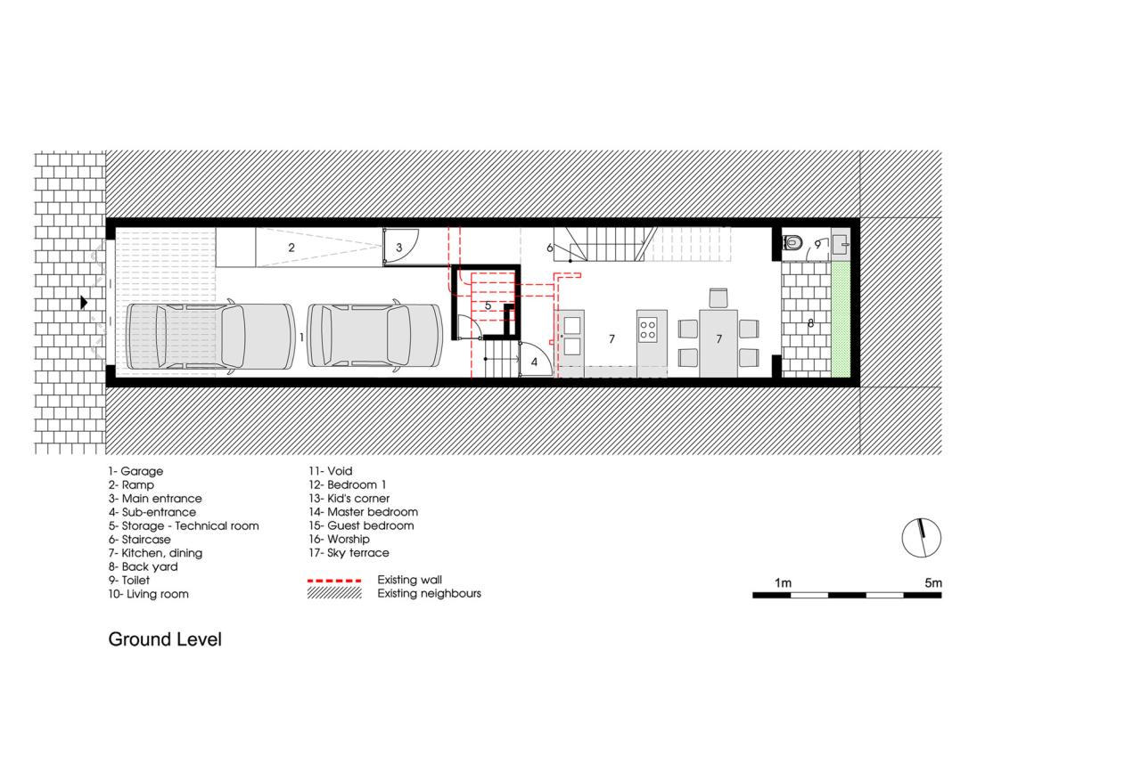 Desain rumah ukuran 5x20 2 lantai