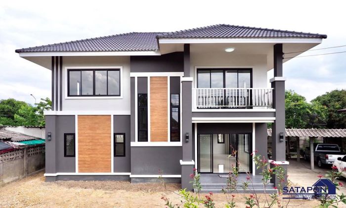 Desain rumah tingkat dengan balkon