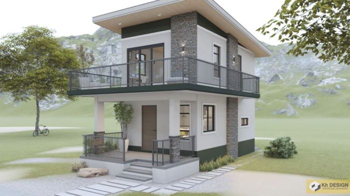 Desain rumah tingkat dengan balkon